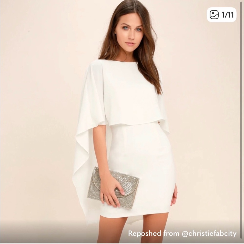 Lulu's White Mini Cape Dress